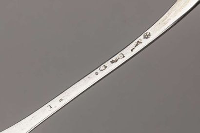 Silver stewing spoon, Paris, 18th century
Net...