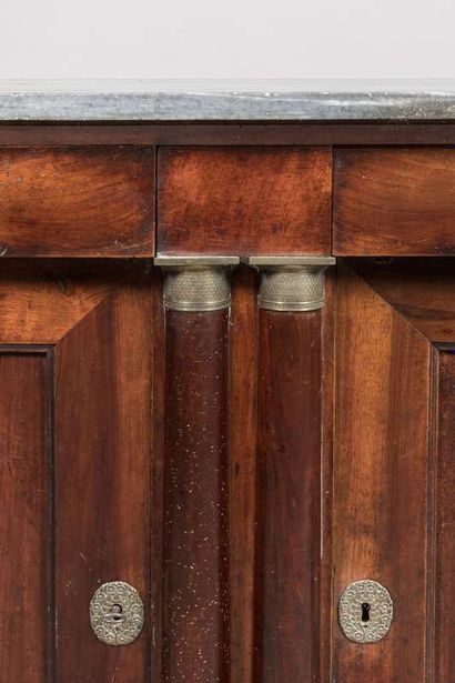 Mahogany and mahogany veneer sideboard, side...