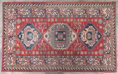 Turkish carpet (warp, weft and wool velvet),...