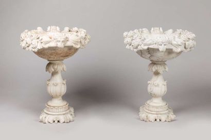 Pair of large alabaster bowls XIXth century...