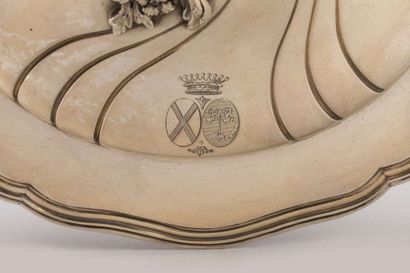 Silver Rocaille style covered vegetable dish,...