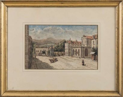 BOUSSATON
View of a mountain town and Royat,...
