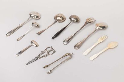 Cream spoon with filled silver handle, silver...