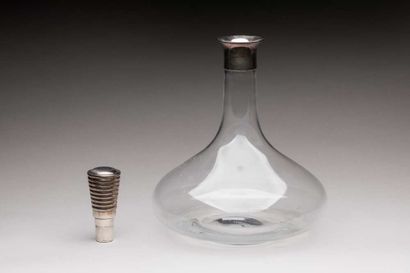 CHRISTOFLE
Decanter in glass and silver plated...