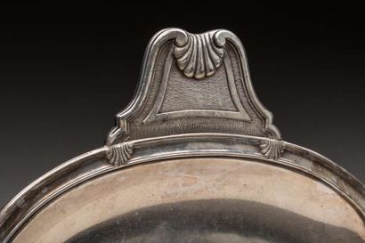 Silver plated metal crumb catcher with shells...