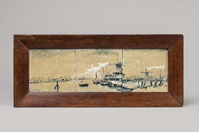 Three Delft or Holland tiles painted with...
