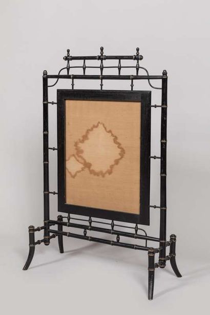 Fireplace screen in blackened wood imitating...