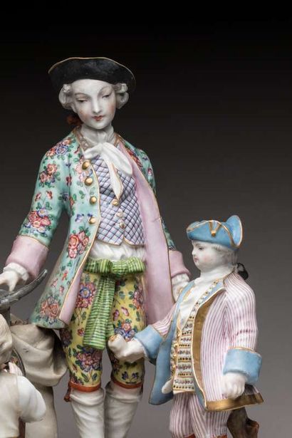 SAXE 
Polychrome porcelain group representing...