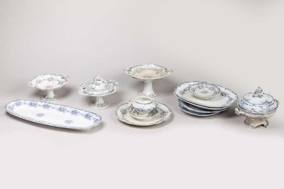 Set of fine earthenware service pieces with...