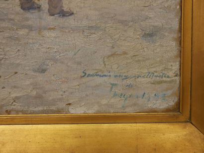 THIOYUADIZ(?), Fin XIXème 
Homme et son âne,
Hst...