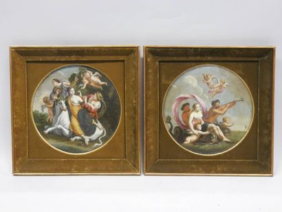 Suiveur de VOUET,
Scènes mythologiques, 
Paire...