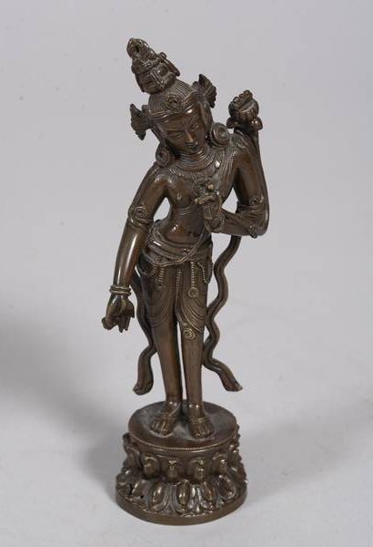 TIBET - Vers 1900
Statuette d'Avalokiteshvara...