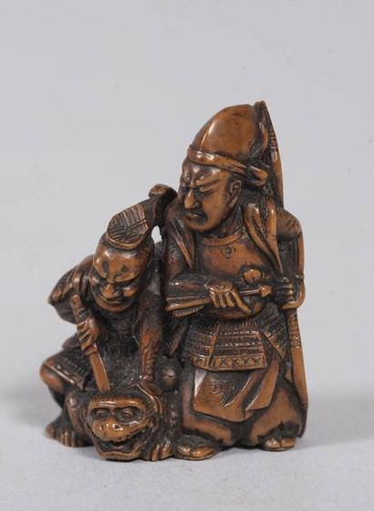JAPON - XIXe siècle
Netsuke en bois, Minamoto...