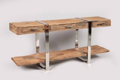 KARE DESIGN
Console en bois brut et métal...