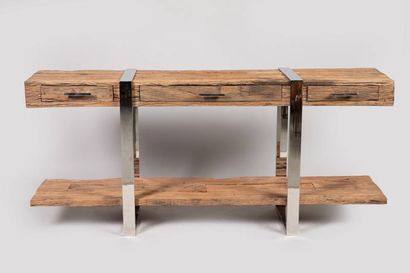 KARE DESIGN
Console en bois brut et métal...