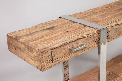 KARE DESIGN
Console en bois brut et métal...