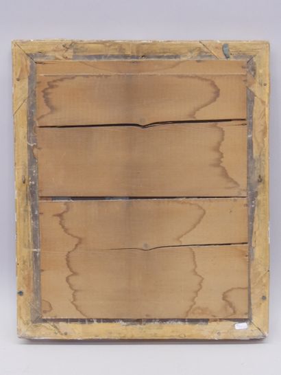 Mirror in a carved and gilded wood frame....