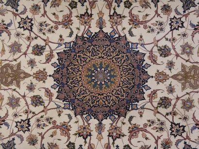Tebriz wool and silk carpet (cotton warp...