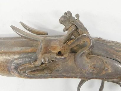 Lot of a small flintlock travel pistol. Formerly...