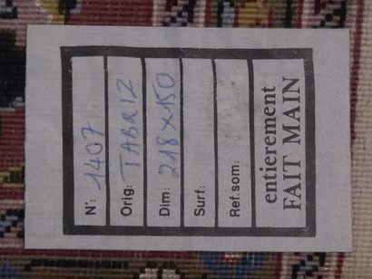 Tebriz wool and silk carpet (cotton warp...