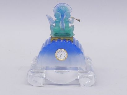 DAUM - Glass paste clock circa 1980-90 with...