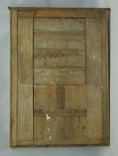 Trumeau de cheminée en bois laqué vert et...