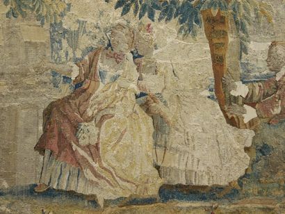 Tapisserie représentant, dans un paysage...