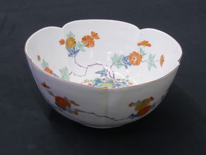 Meissen porcelain vegetable dish and poly-lobed...
