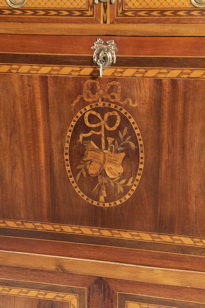Secretary desk in rosewood, mahogany and...