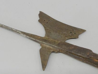 Antique wrought-iron halberd, consisting...