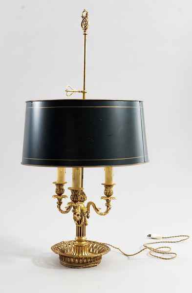 Hot-water bottle lamp in chased and gilded...