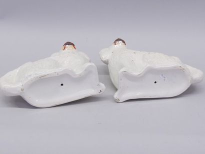 Pair of ceramic Staffordshire dogs. England,...