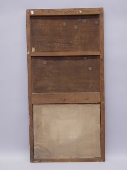 Wood and gilded stucco overmantel with gilded...