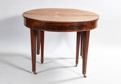 Mahogany and veneered oval dining table with...
