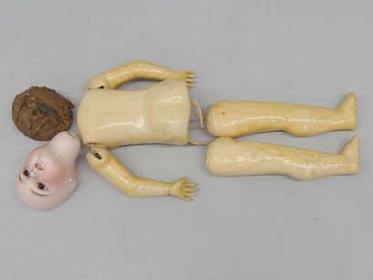 EDEN BEBE dismembered doll in attic condition...