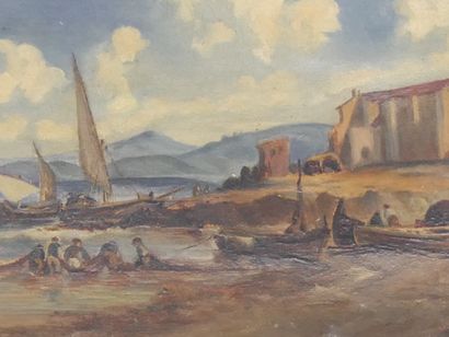 19th century school,
Italian landscape,
Hst,...