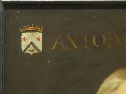 Portrait d'Antoine Dufour en buste avec armoiries,...