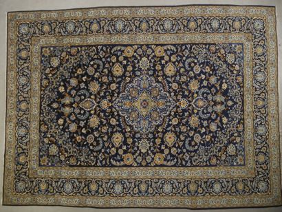 Keshan hand-knotted wool Persian rug with...