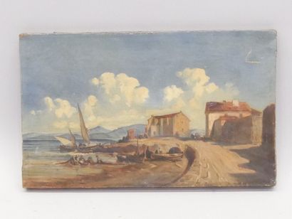 19th century school,
Italian landscape,
Hst,...