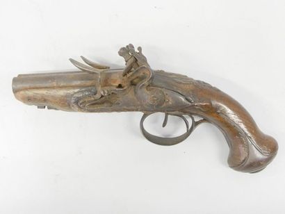 Lot of a small flintlock travel pistol. Formerly...