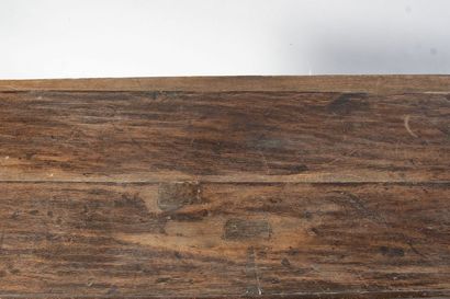 Oak paneled sideboard. It opens to 2 molded...
