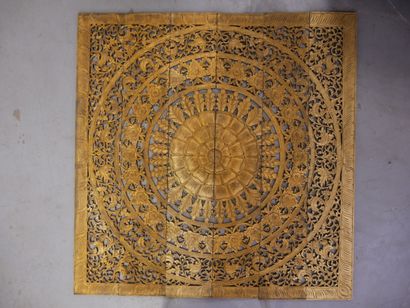 Large openwork gilded wood panel. China
180...