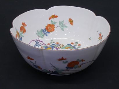 Meissen porcelain vegetable dish and poly-lobed...