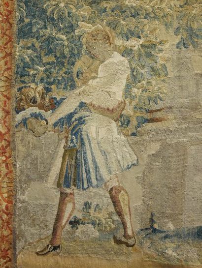 Tapisserie représentant, dans un paysage...
