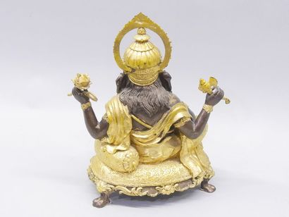 Ganesh, bronze-like metal statue with 2 patinas....