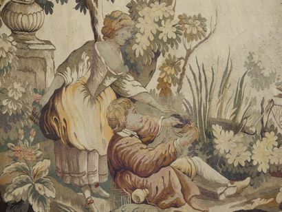 Tapisserie, scène galante,
Modèle exécuté...