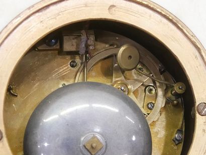 Portico clock in marble and bronze, the dial...