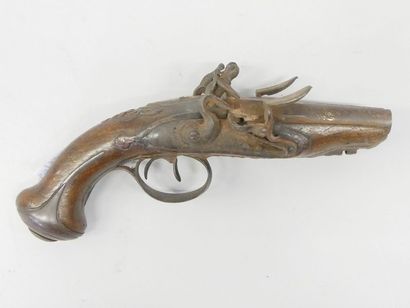 Lot of a small flintlock travel pistol. Formerly...