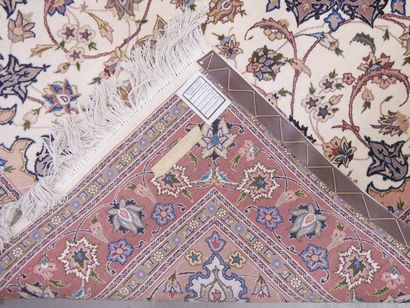 Tebriz wool and silk carpet (cotton warp...