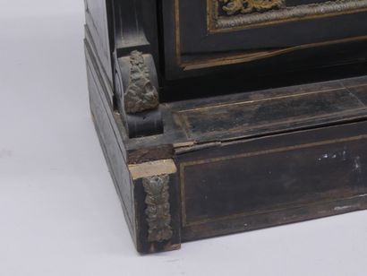 Oratory in blackened wood veneer, brass fillets...